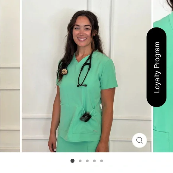 Surgical Green, C. Saucy Scrub Top, 3XL - Picture 5 of 6